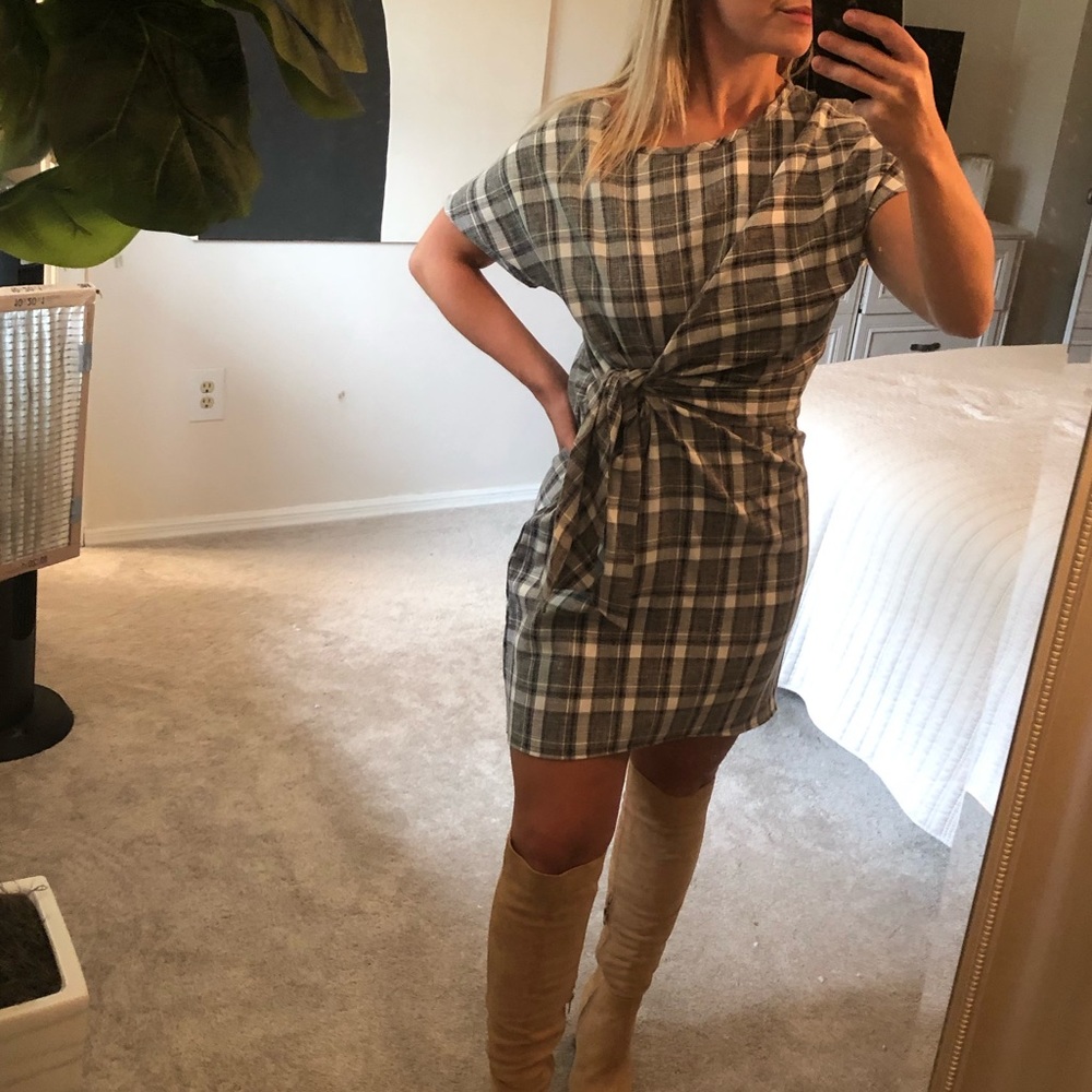 Vici Plaid Wrap Mini Dress